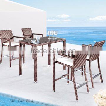 Resin Rattan Bar Set - Wicker Bar stool patio hotel furniture