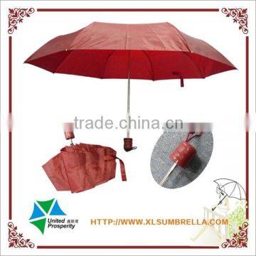 21" 3 fold cheap red umbrella from China manufacturer