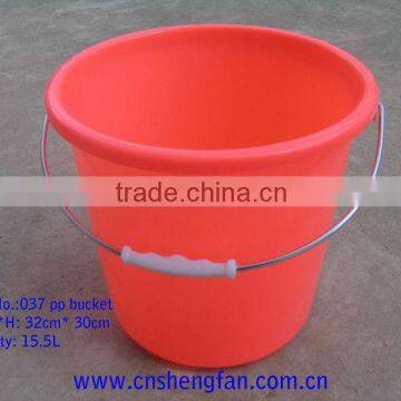 15L plastic bucket cheap with lid handle water bucket