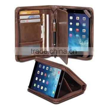 Retra Leather Business Executive Portfolio Case Folder With Notepad Space and Pockets for Tablet