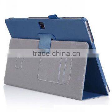 Leather book case for Samsung Galaxy Tab Pro S with Elastic Hand Strap, Card Holder, stylus