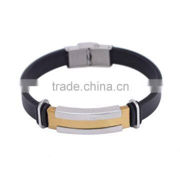 Wholesale New Fashion Silicone Bracelet For Men High Quality Stainless Steel Bangles