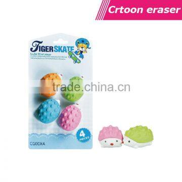 Blister card 3D cartoon molding eraser,cute little hedgehog