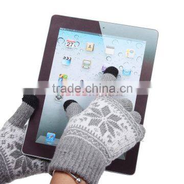 Brand new type knitted personalized winter touchscreen magic glove with many colors