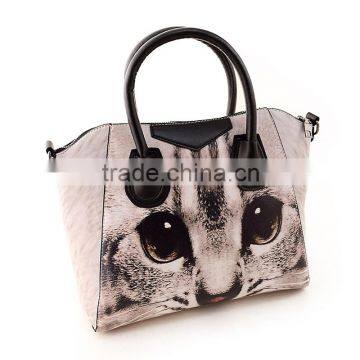 2015 New Handbag Shoulder Bag Messenger Bag Korean Style PU Fashion Ladies Bag Printing Cat Eyes Handbag Free Shipping