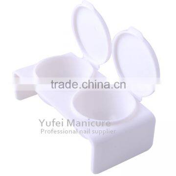 plastic nail tools empty white double nail dappen dish