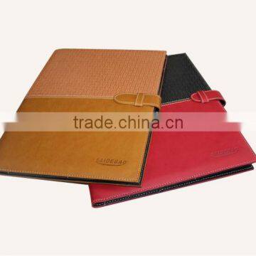 A4 zip pu leather portfolio with calculator and notepad