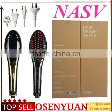 Hot Selling Professional Brush Hair Straightener Comb LCD Display Electric Straightening Irons Straight Hair Brush Straightener