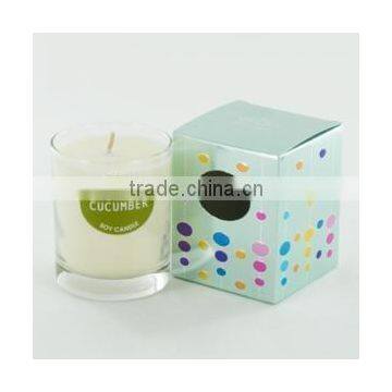 high end glass scented soy candle with private label