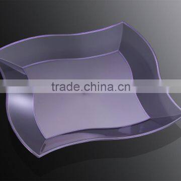 7"Disposable Dinner Plate,Plastic Irregular Square Plate photo-5