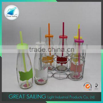 2016 Colored Milk Glass Bottle With Metal Clip