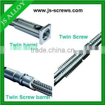 High speed bimetallic conical twin screw and barrel for pipe extrusion machine