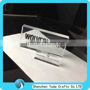 advertising acrylic clear logo brick logo block plate, brand new pmma block nameplate