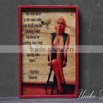 Wooden Vintage Style Sign - Wall Decoration Marilyn Monroe Quotes