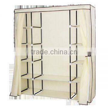 Fabric Hanging Rail Storage Shelves Cupboard Wardrobe Clothes