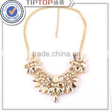 Christmas gift wholesale fashion plating color acrylic link necklace for women