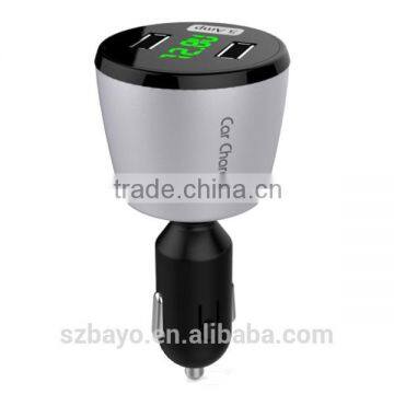 4 in 1 DC 5V 5A Portable Dual USB Car Charger with voltmeter