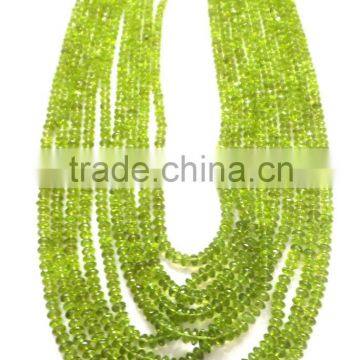 Peridot roundel faceted Beads Chain