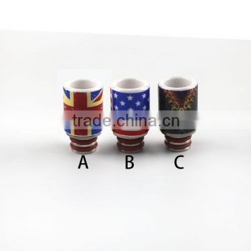 Ameirican National Flag ecig pipe drip tips for e cigarettes RDA/National Flag drip tip