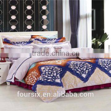 Home textile, 3D rotary screen 100% combed cotton the lattice 6pcs bedding sets