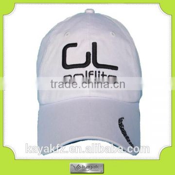 Custom white golf fitted cap, good quality cap