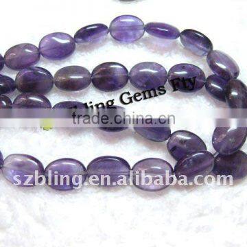 Loose gemstone natural amethyst oval beads 16"