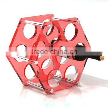 acrylic wine display rack/acrylic wine bottle holder