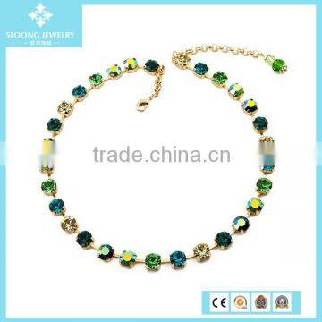 2015 Latest Design Beads Crystal Statement Chain Necklace