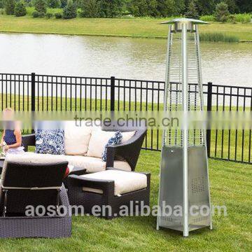 Outsunny 90" Stainless Steel Pyramid Patio Heater with Wheels