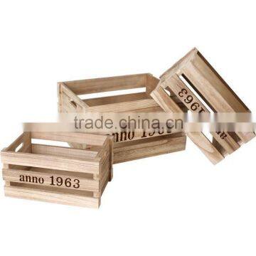 Wholesale Natural Unfinished Recycled Wood Fruit Crates