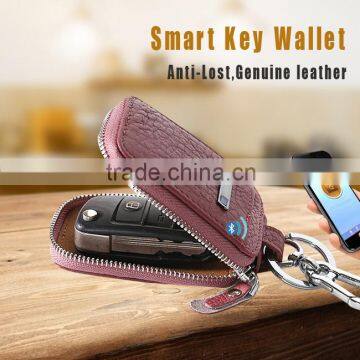 Small Mini GPS Security Bluetooth Genuine Leather Key Wallet Wholesale photo-2