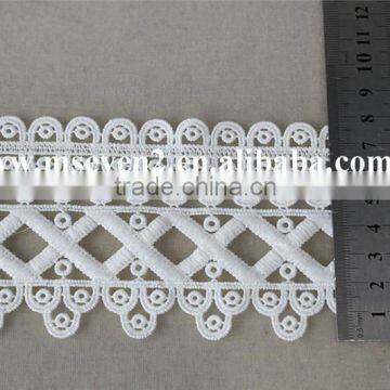 High Quality of Polyester Lace Trim, Chemical Lace Trim White Lace in 7 1/2 cm for Lady Garments photo-5