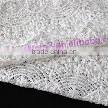 New Scallop Shape Viscose Cotton Fabric, Hot Sales White Knitted Flower Cotton Fabric for Dress