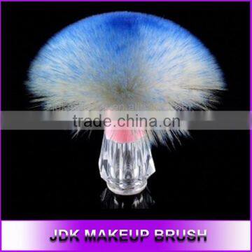 White Blue Turkey Hair Transparent Handle Powder Puff