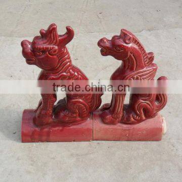 red traditional chinese roof decorations for landscape architectures