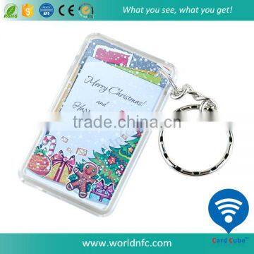 Waterproof 13.56MHZ F08 compatible 1k RFID keyfob/ keychain/ key tag