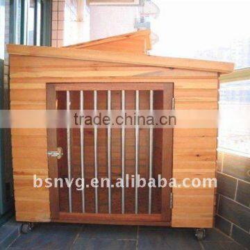 Wooden Classic Dog House With Steel Door