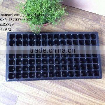 Custom High Quality Black Shining 98 Cell Plastic Nursery Pots Seed Trays for flower propagation