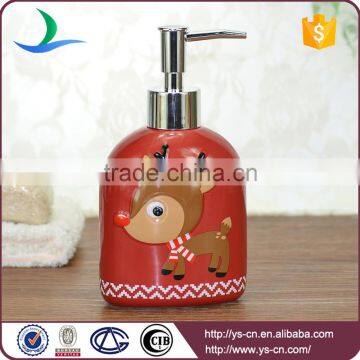 China Supplier Lovely Red Nose Rudolph Embossed Ceramic Christmas Bath Set photo-2