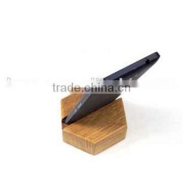 High Quality Solid Wood Customization Laser Logo Mobile Phone Stand Simple and Cheap Oak Wooden Phone Stand Pad Holder Set OME