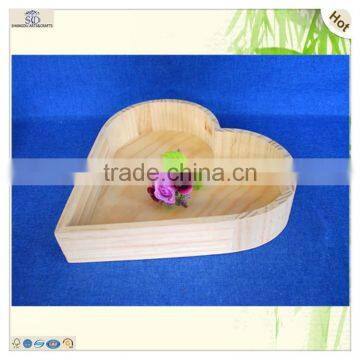 heart shaped pine wood dressing craft tray