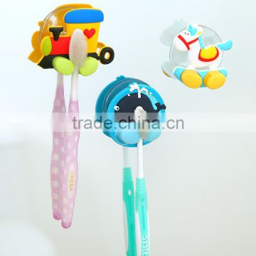 Q054 soft silicone cartoon small animal sucker single toothbrush holder