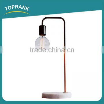 New Design Luxury Marble Base Black and Copper Coloured Stem Finish Vintage Table Lamp photo-2