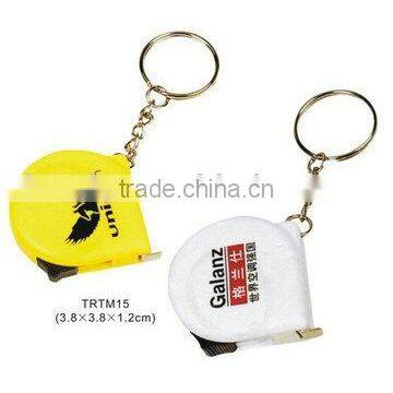 Wholesale custom logo printed plastic tape measure keychain