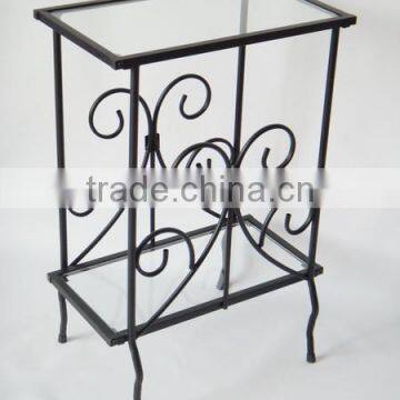 Decorative Living Room Scrolled Metal and Coffee Glass Table photo-2