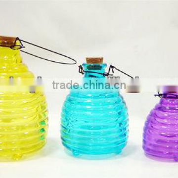 colorful glass bee catcher