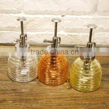 clear round glass oil bottle/watering can/spray bottle/sprinkler