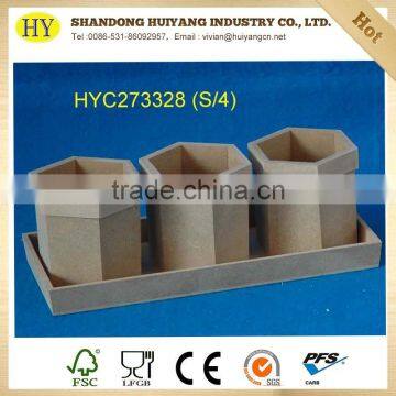 wholesale custom desktop MDF wood pen holder