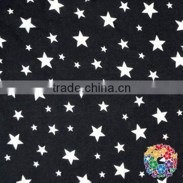 Black White Stars Printed 100% Woven cotton fabric Cotton Materials for dress