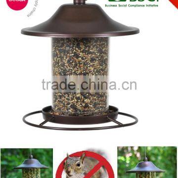 Hanging metal bird feeder